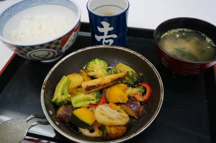 YOSHINOYA 吉野家 Vegetable Set Meal ベジ定食・ベジ皿