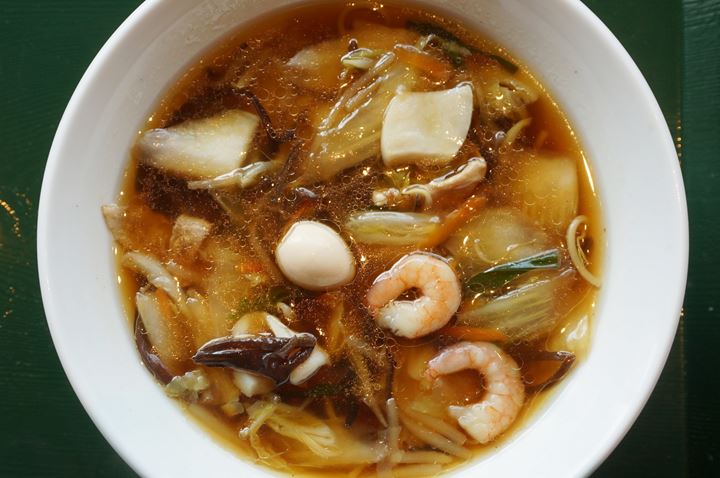 Starchy Sauce Ramen with Mixed Ingredients 五目うま煮ラーメン - RYUSENJINOYU Hot Springs / SPA in Soka City Saitama 竜泉寺の湯 草加谷塚店