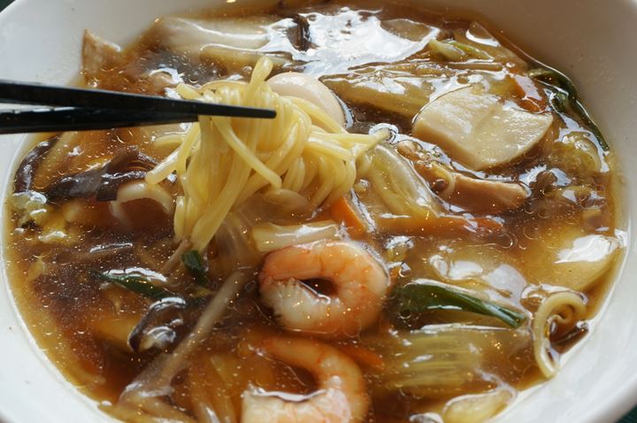 Starchy Sauce Ramen with Mixed Ingredients 五目うま煮ラーメン - RYUSENJINOYU Hot Springs / SPA in Soka City Saitama 竜泉寺の湯 草加谷塚店