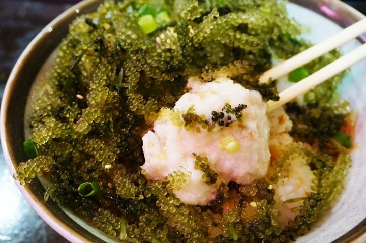 Umibudo Green Caviar Sea Grapes Okinawan Cuisine MIYARABI 沖縄宮廷 琉球料理 みやらび 海ぶどう丼