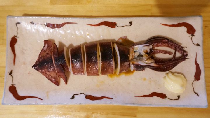 Grilled Squid するめイカ姿焼 - Standing Bar KAMIYA 立ち呑み かみや