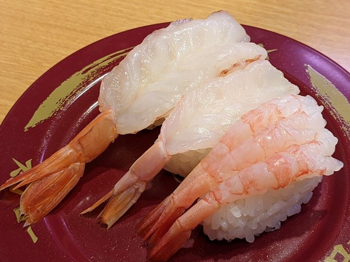 SUSHIRO スシロー Fresh Shrimps 天然生えび3貫盛り