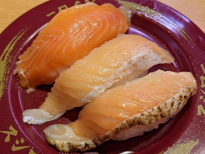 SUSHIRO スシロー Salmon サーモン3貫盛り