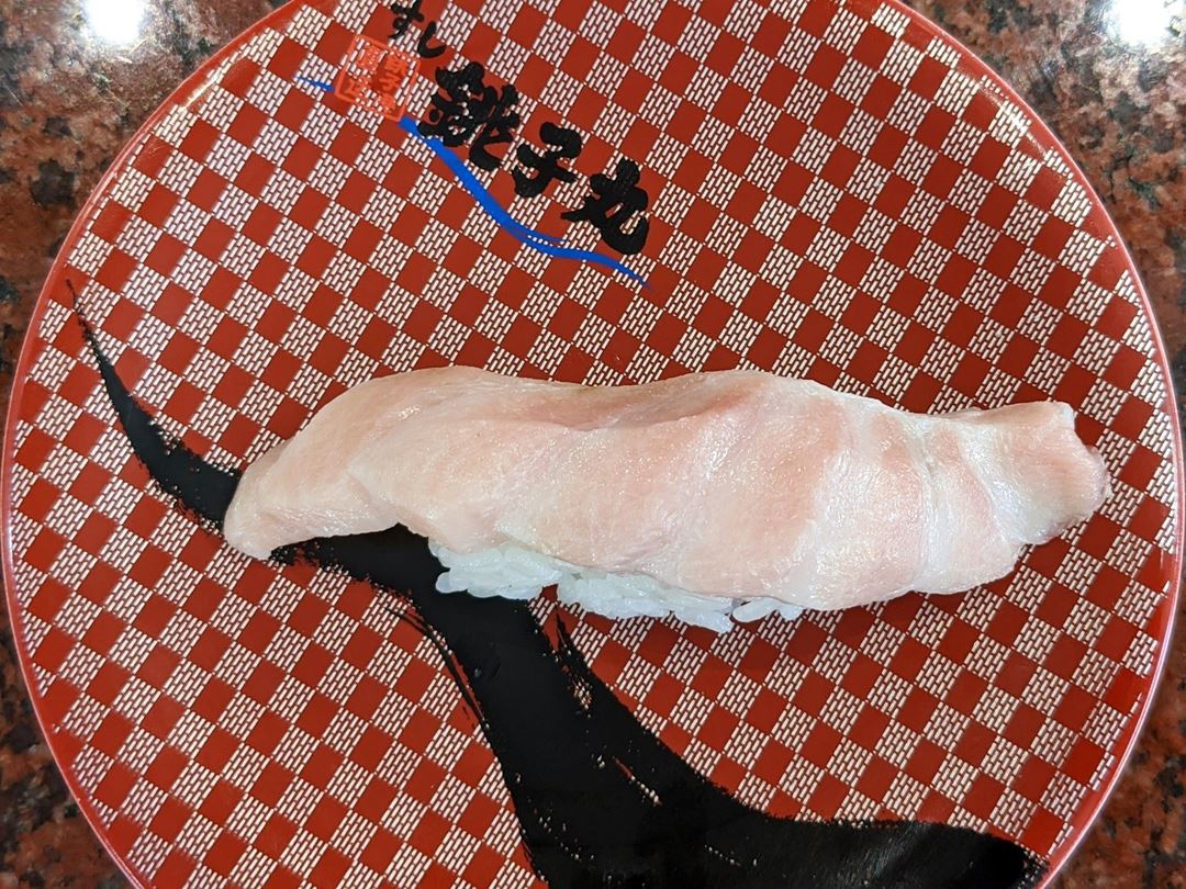 Super Fatty Tuna 1 Piece 地中海産本まぐろ大とろ1貫 Sushi CHOUSHIMARU すし 銚子丸 - 回転寿司 鮨