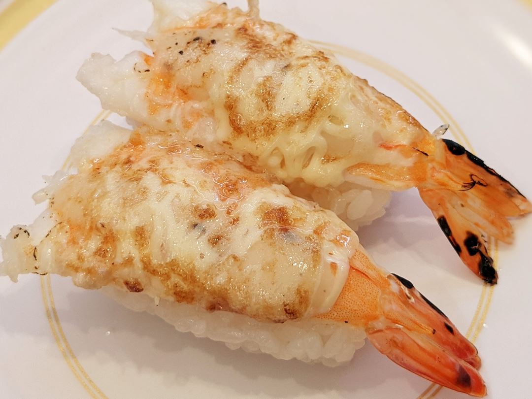 Seared Shrimp with Cheese and Mayonnaise えびチーズマヨ炙り KAPPASUSHI (KAPPAZUSHI) かっぱ寿司
