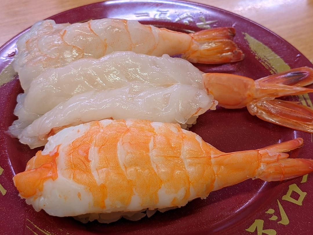 SUSHIRO スシロー Large Shrimps 大えび3貫盛り