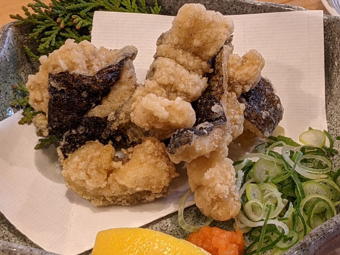 Deep Fried Moray Eel ウツボから揚げ Kochi Seafood RYOMA 高知 魚料理屋 活魚 漁ま