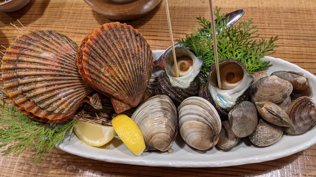 Grilled Shellfish Plate 貝焼盛り合わせ Kochi Seafood RYOMA 高知 魚料理屋 活魚 漁ま