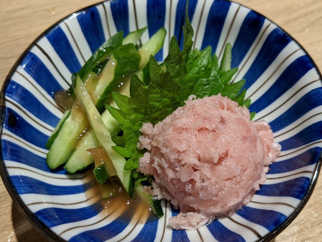 Grained Tuna Mixed with Ume Plum Paste まぐろ梅水晶 Hoteichan ほていちゃん上野4号店 居酒屋