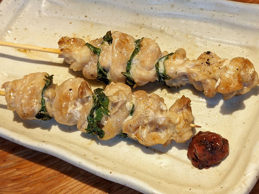 Torikizoku 鳥貴族 Chicken Diaphragm with Plum Pulp 鶏ハラミ梅肉添え