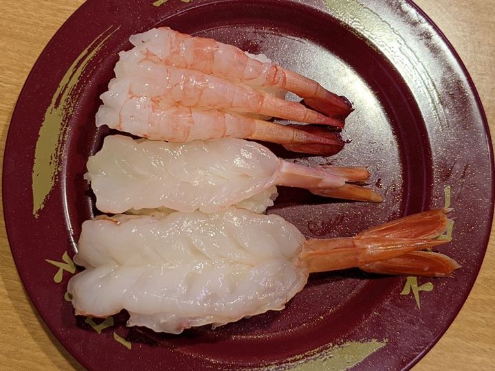 SUSHIRO スシロー Fresh Shrimps 天然生えび3貫盛り