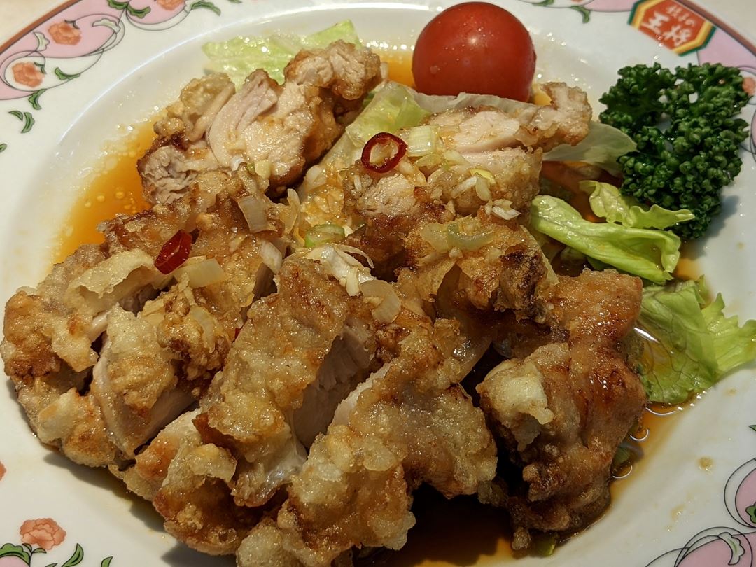 Gyoza OHSHO 餃子の王将 Deep fried Chicken Thigh with Sweet and Sour Sauce 油淋鶏 ユーリンチー