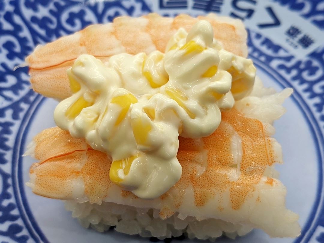 Shrimp and Corn with Mayonnaise えびコーンマヨ Conveyor Belt Sushi Restaurant (Sushi Go Round) KURASUSHI くら寿司