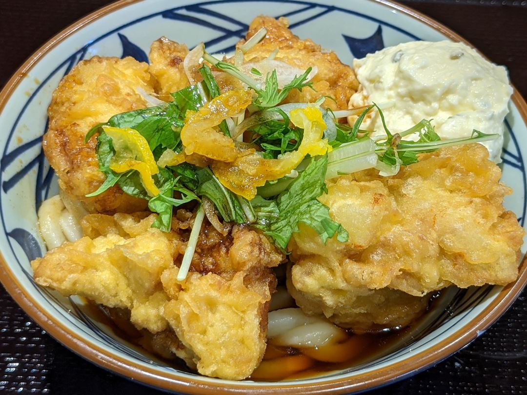 MARUGAME SEIMEN 丸亀製麺 Udon うどん Tempura 天ぷら タル鶏天ぶっかけ