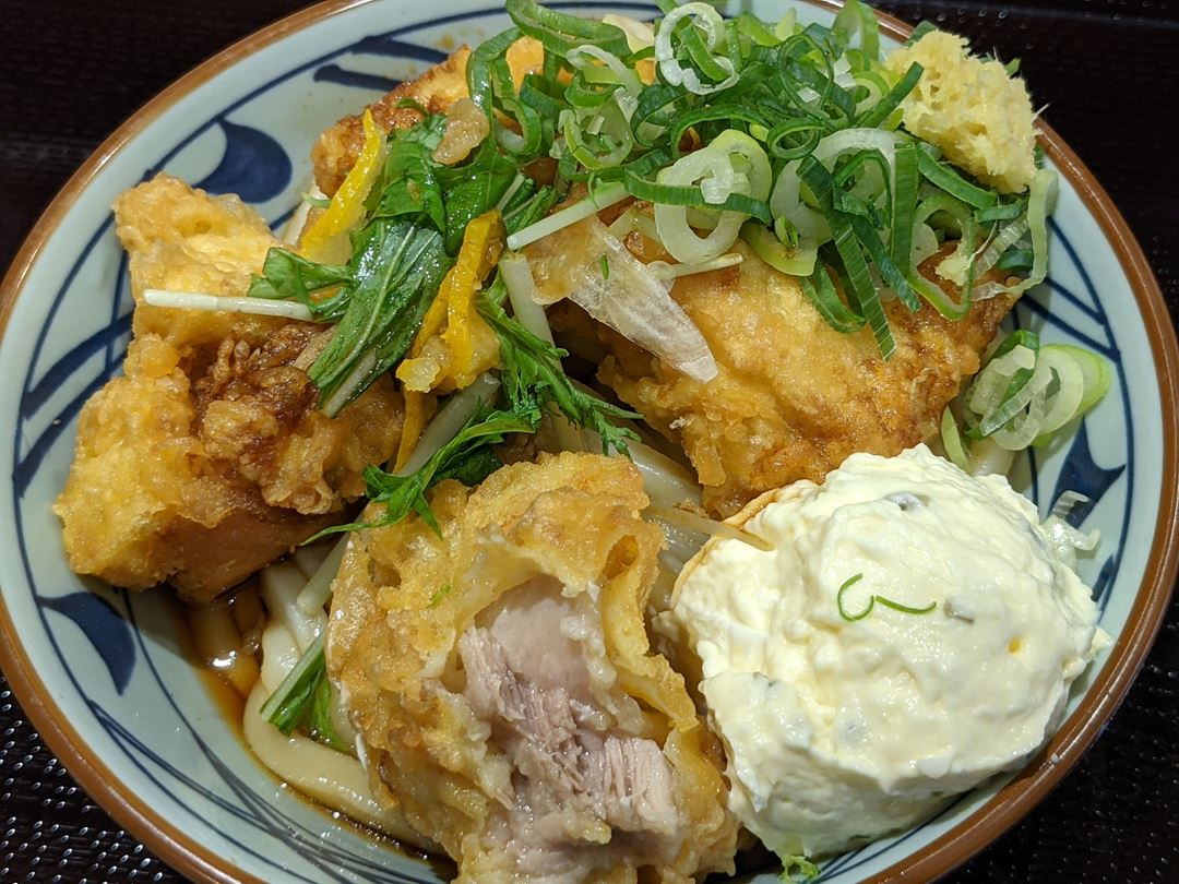 MARUGAME SEIMEN 丸亀製麺 Udon うどん Tempura 天ぷら タル鶏天ぶっかけ