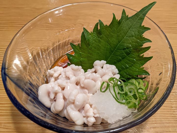 や台ずし Yataizushi 白子ポン酢 Cod Milt (Soft Roe) with Ponzu Vinegar