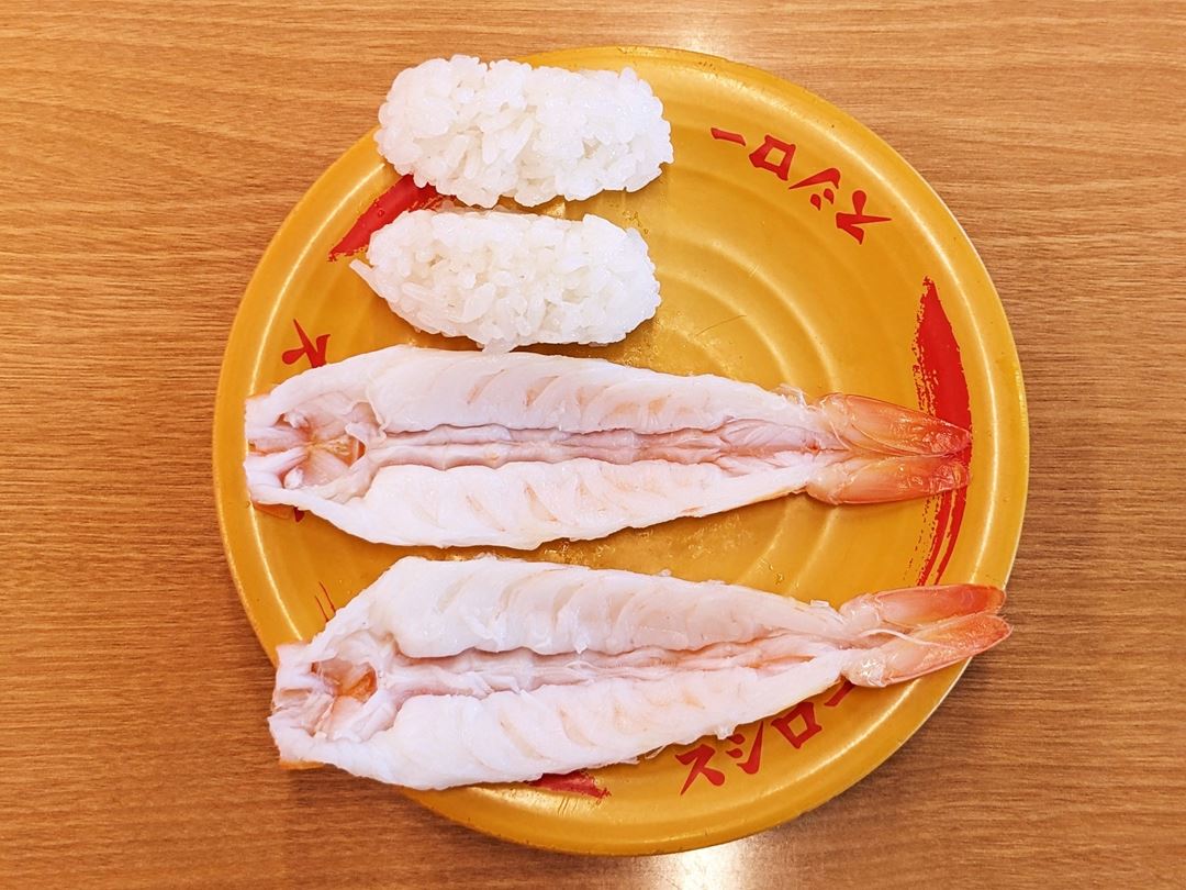 スシロー デカえび2貫 ダブル大えび Double Red Prawn - Jumbo Shrimp SUSHIRO