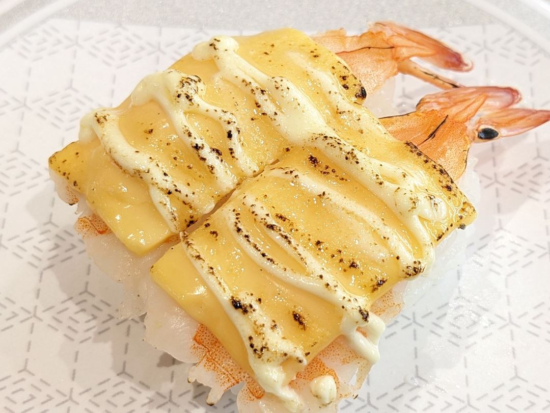 炙りえびチーズ Boiled and Flamed Shrimp with Cheese HAMAZUSHI はま寿司 HAMASUSHI