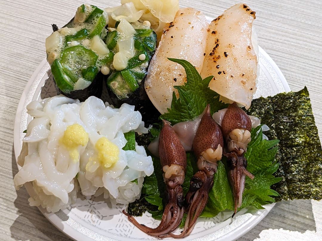 いかオクラ アカイカレアステーキ 大葉真いか 釜揚げほたるいか 烏賊定食 はま寿司 Squid HAMASUSHI