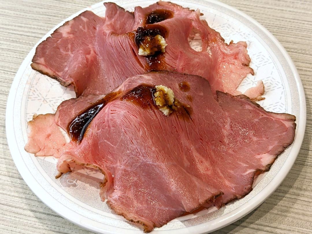 ローストビーフ ガーリックソース山わさび はま寿司 Roast Beef HAMASUSHI