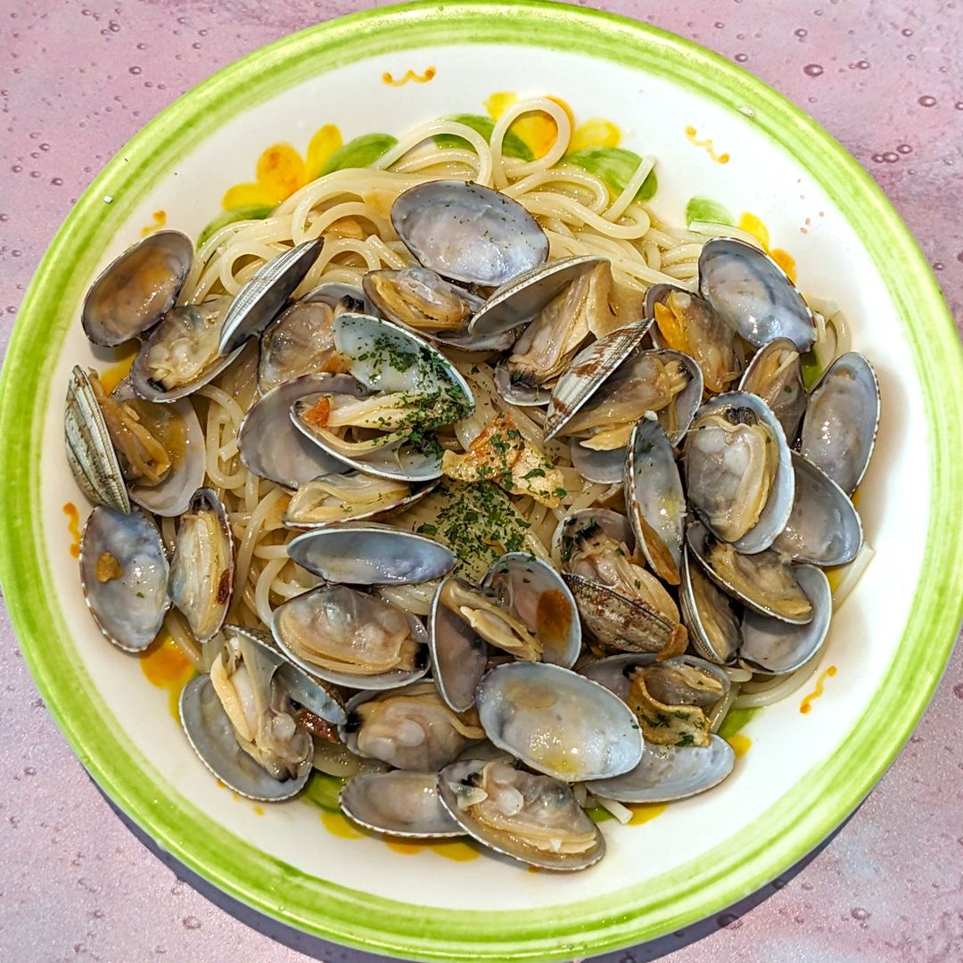 スープ入り塩味ボンゴレ Soup Spaghetti alle Vongole in Bianco パスタ スパゲッティ Saizeriya サイゼリヤ
