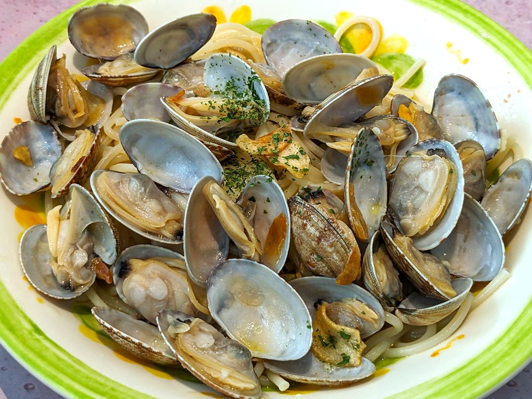 スープ入り塩味ボンゴレ Soup Spaghetti alle Vongole in Bianco パスタ スパゲッティ Saizeriya サイゼリヤ