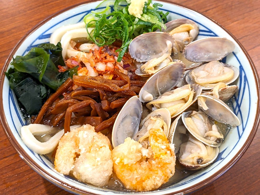海鮮旨塩うどん（冷）丸亀製麺 MARUGAME SEIMEN Salt and Seafood Soup Udon