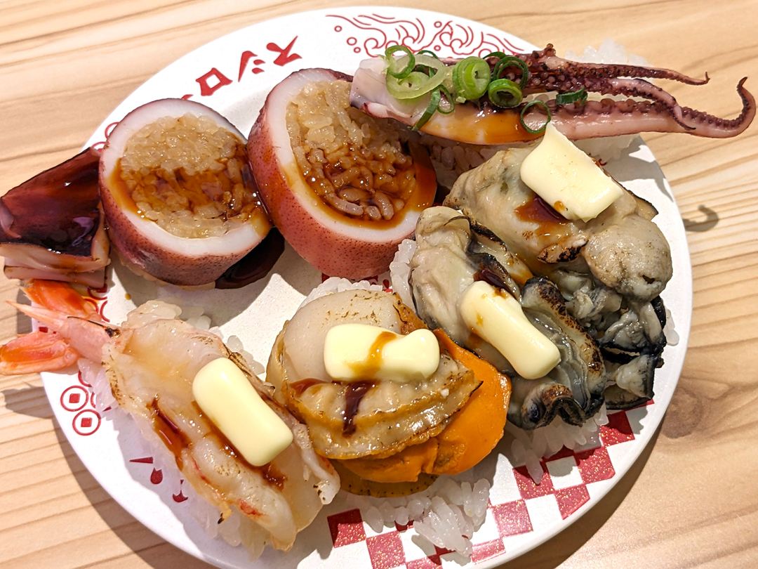 スシロー いか飯風すしとゲソにぎり Rice-stuffed Squid SUSHIRO