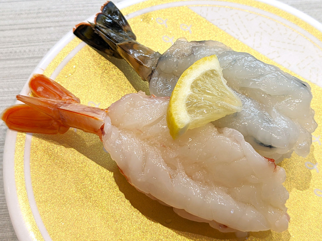 はま寿司 天然えび食べ比べ塩レモン 車えび 赤えび HAMASUSHI