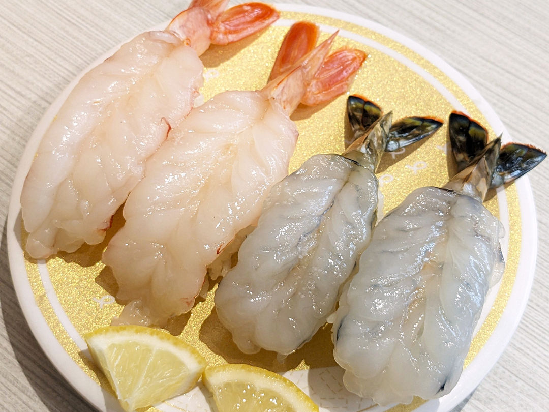 はま寿司 天然えび食べ比べ塩レモン 車えび 赤えび HAMASUSHI