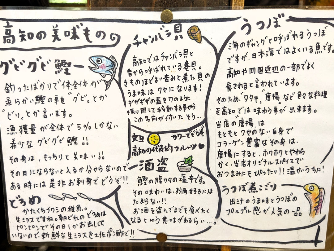 メニュー 日本酒 高知の地酒 居酒屋 ひろめ市場 土佐蔵社中